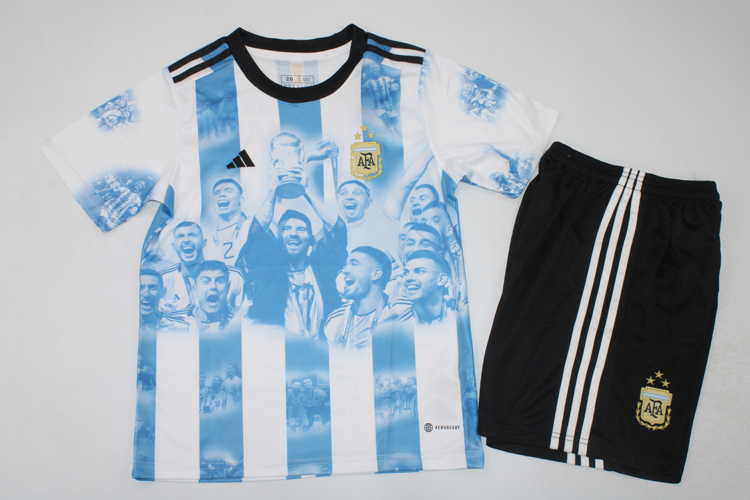 Kids-Argentina 2022 World Cup Special Champion Soccer Jersey